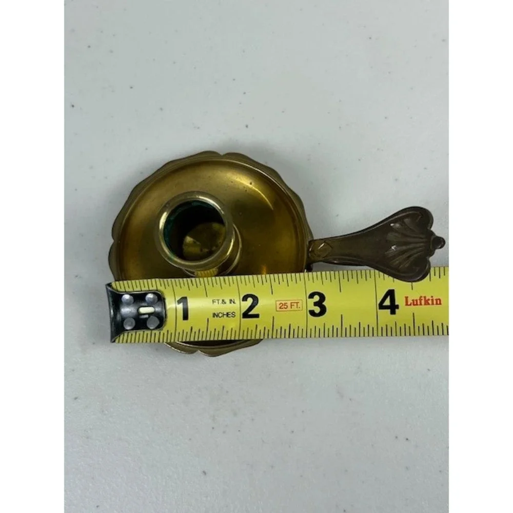 Gallery Originals Shelburne Museum Brass Chamberstick Finger Loop Candle Holder
